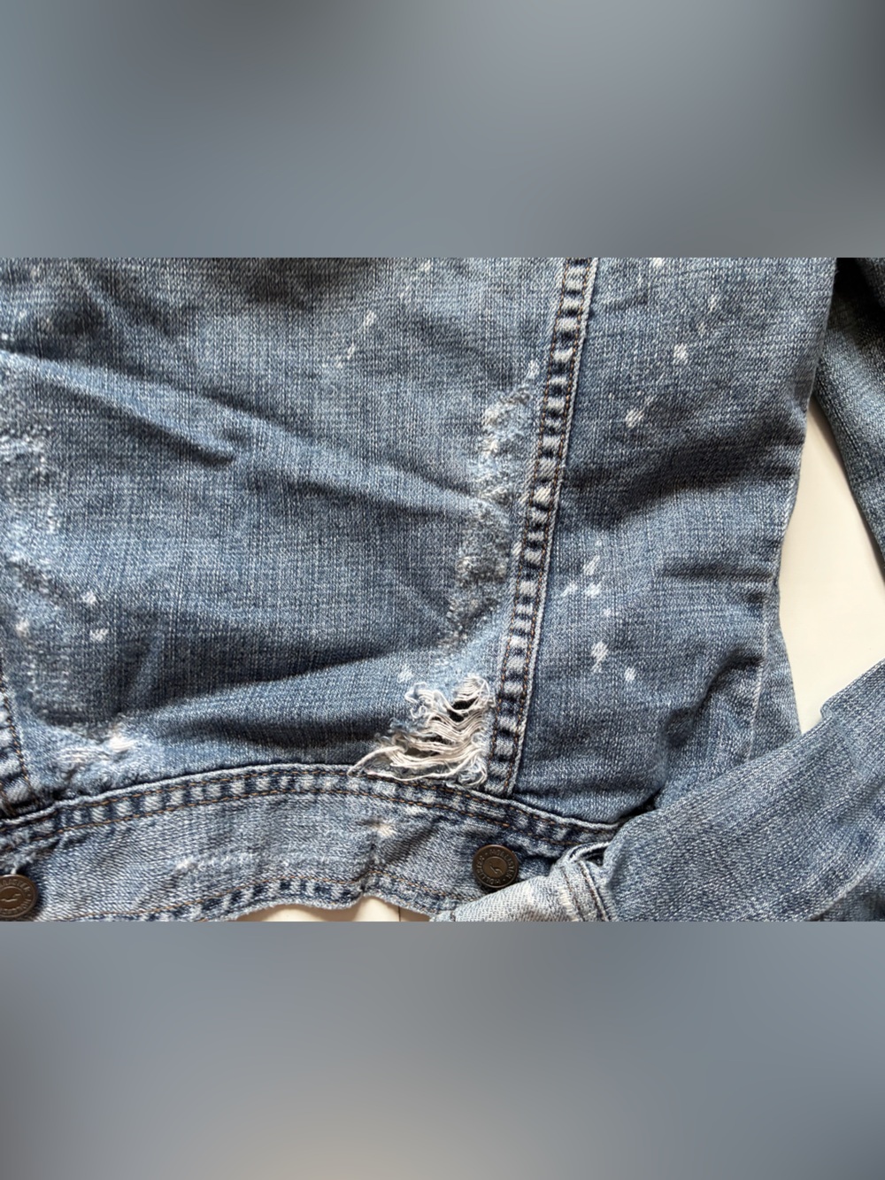 Hollister Light Blue Distressed Denim Jacket - Size Small - Picture 6 of 6